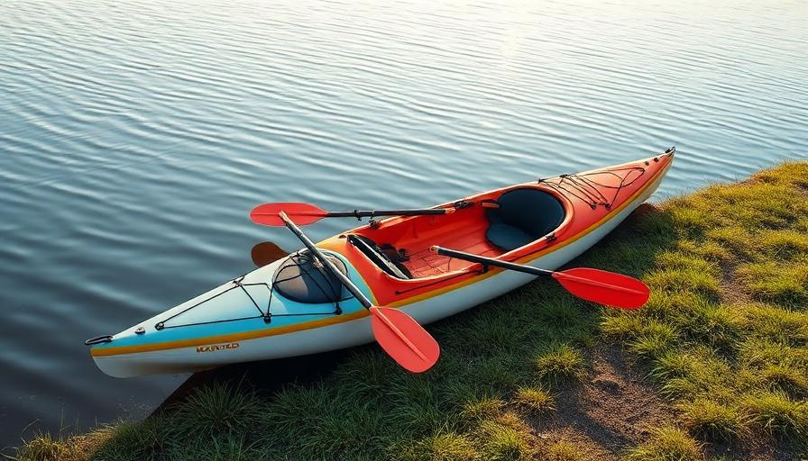 Tandem kayak with paddles