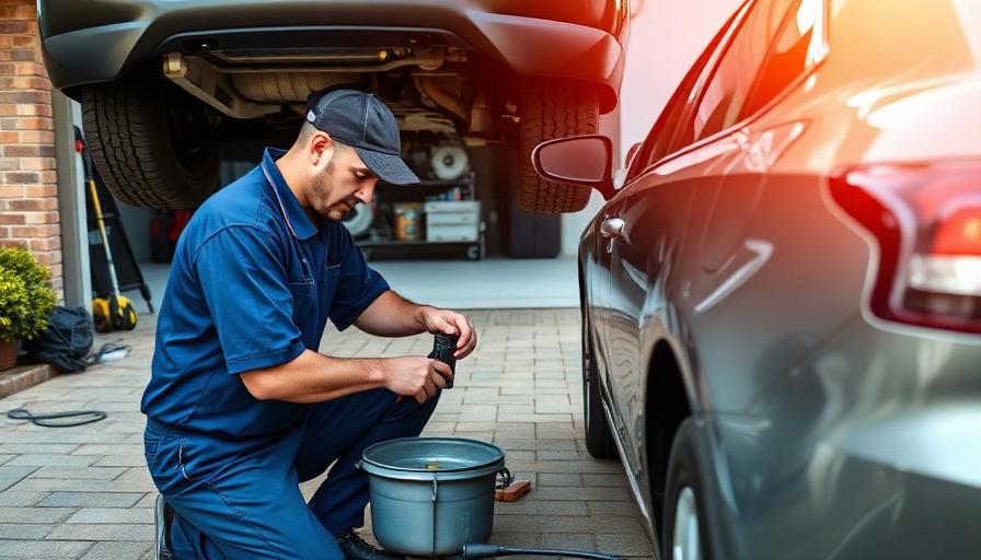 Mobile mechanic doing an oil change