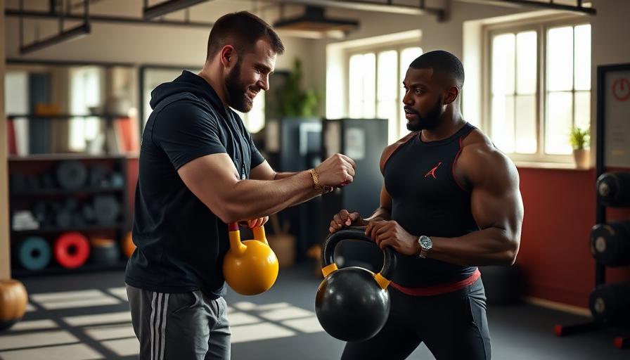 Personal trainer coaching a client